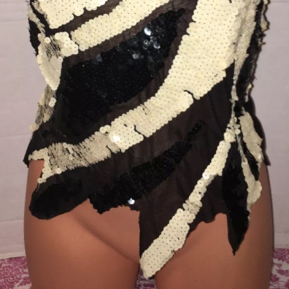 Vintage Embellished jagged Sequin Camisole Top SM - Picture 5 of 8